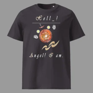 Unisex Organic Cotton T-Shirt Hello Angel Anthracite