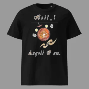 Unisex Organic Cotton T-Shirt Hello Angel Black