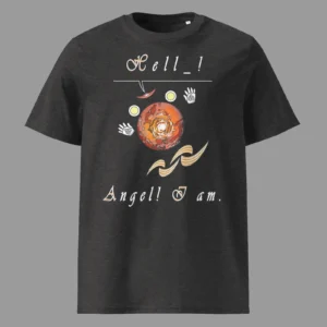 Unisex Organic Cotton T-Shirt Hello Angel Dark Heather Grey