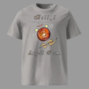Unisex Organic Cotton T-Shirt Hello Angel Heather Grey