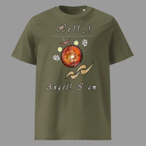 Unisex Organic Cotton T-Shirt Hello Angel Khaki