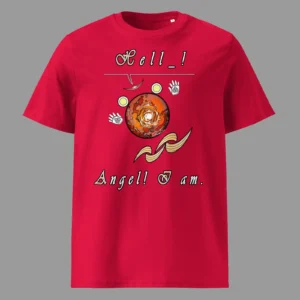 Unisex Organic Cotton T-Shirt Hello Angel Red