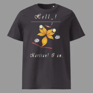Unisex Organic Cotton T-Shirt Hello Martian Anthracite