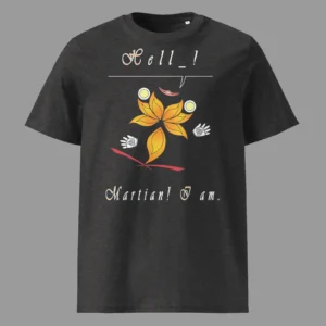 Unisex Organic Cotton T-Shirt Hello Martian Dark Heather Grey