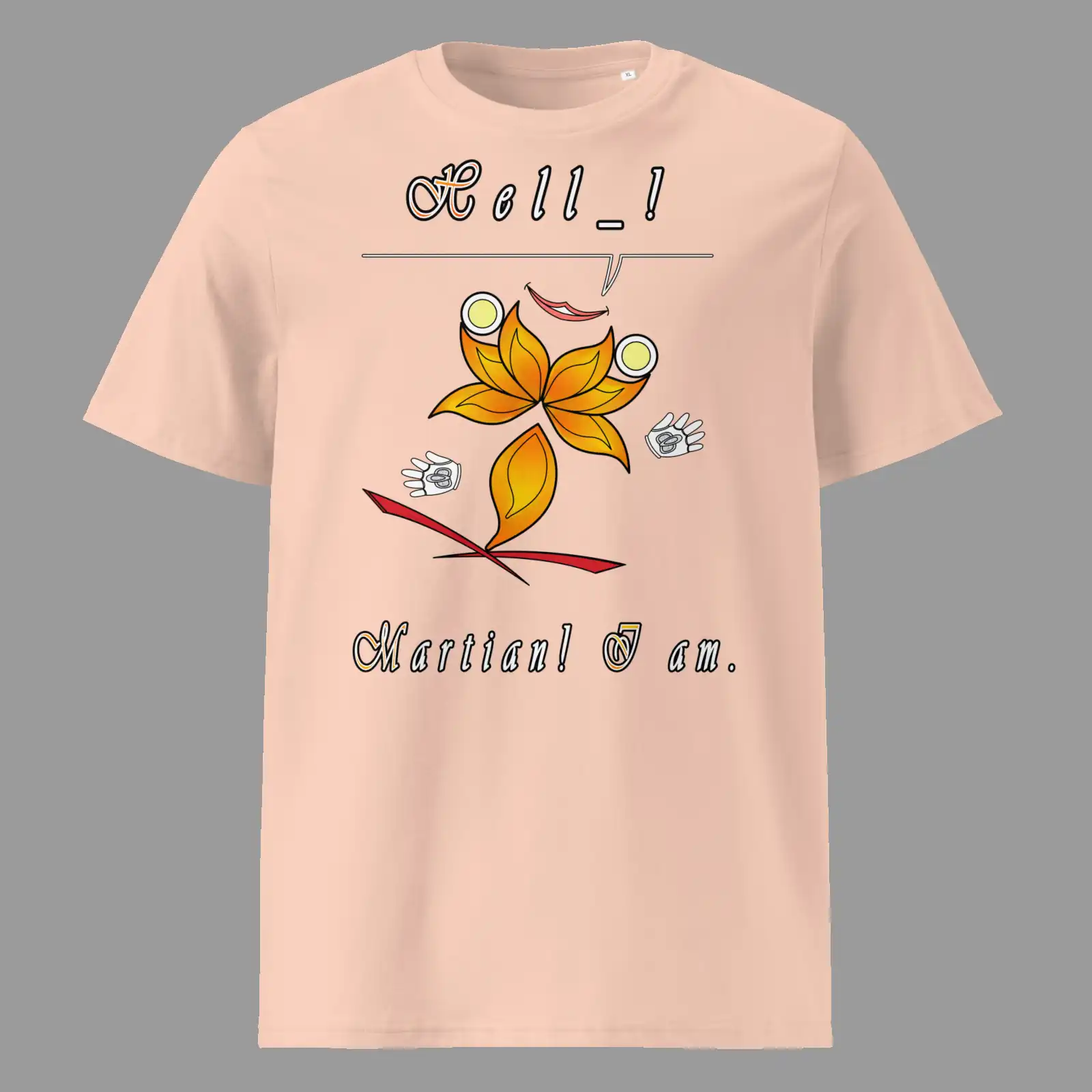 Unisex Organic Cotton T-Shirt Hello Martian Fraiche Peche