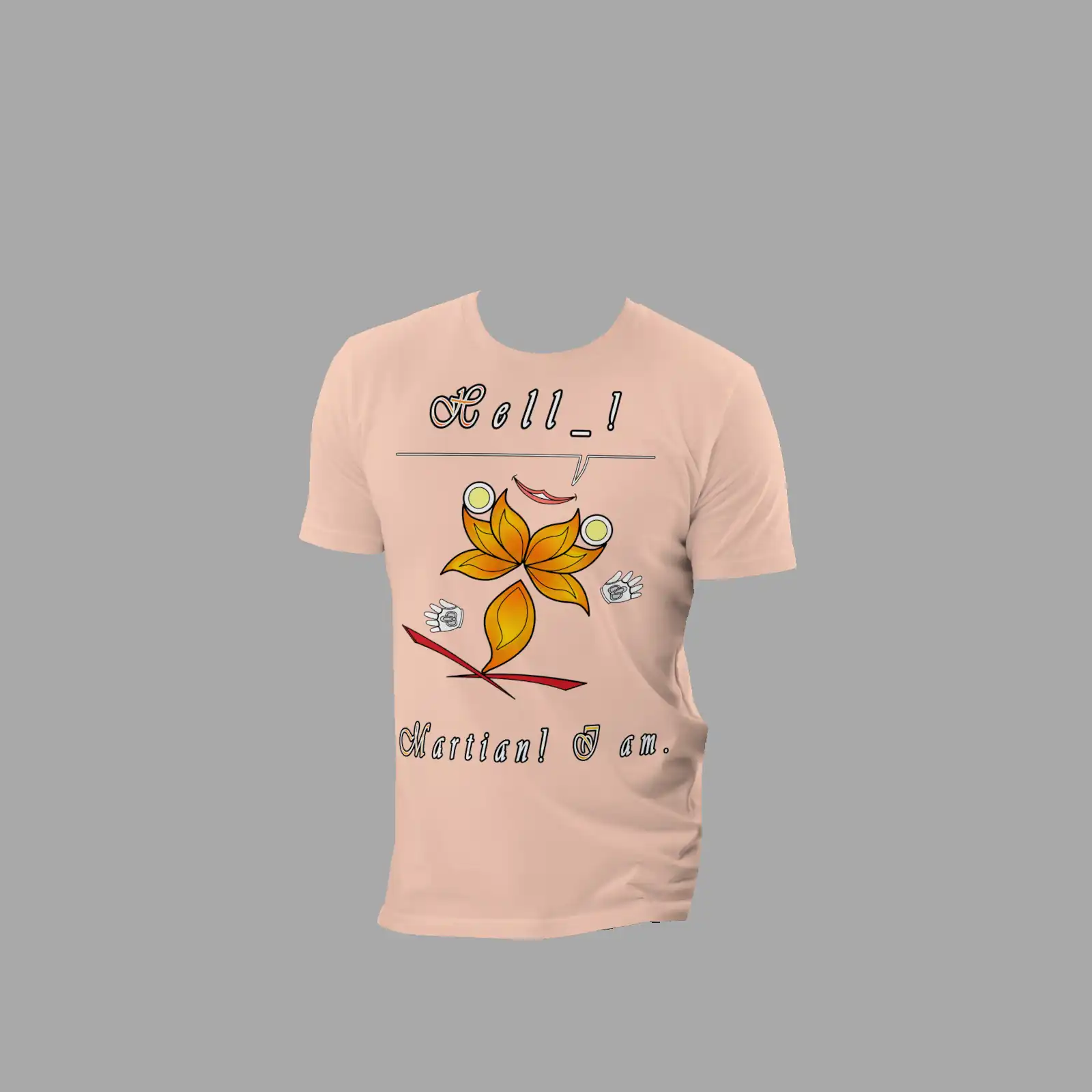 Unisex Organic Cotton T-Shirt Hello Martian Fraiche Peche - Image 3