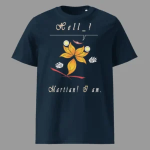 Unisex Organic Cotton T-Shirt Hello Martian French Navy