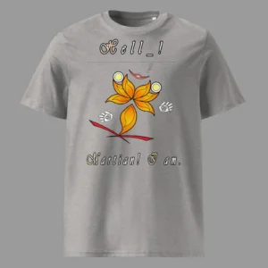 Unisex Organic Cotton T-Shirt Hello Martian Heather Grey