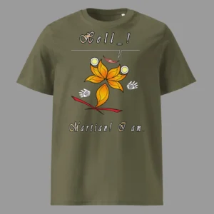 Unisex Organic Cotton T-Shirt Hello Martian Khaki