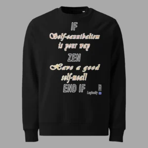 Unisex Organic Sweatshirt Logically Zen Black
