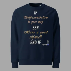 Unisex Organic Sweatshirt Logically Zen French Navy