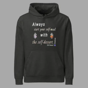 Unisex Organic Mid-Weight Hoodie Self-dessert Delicatesse Dark Heather Grey