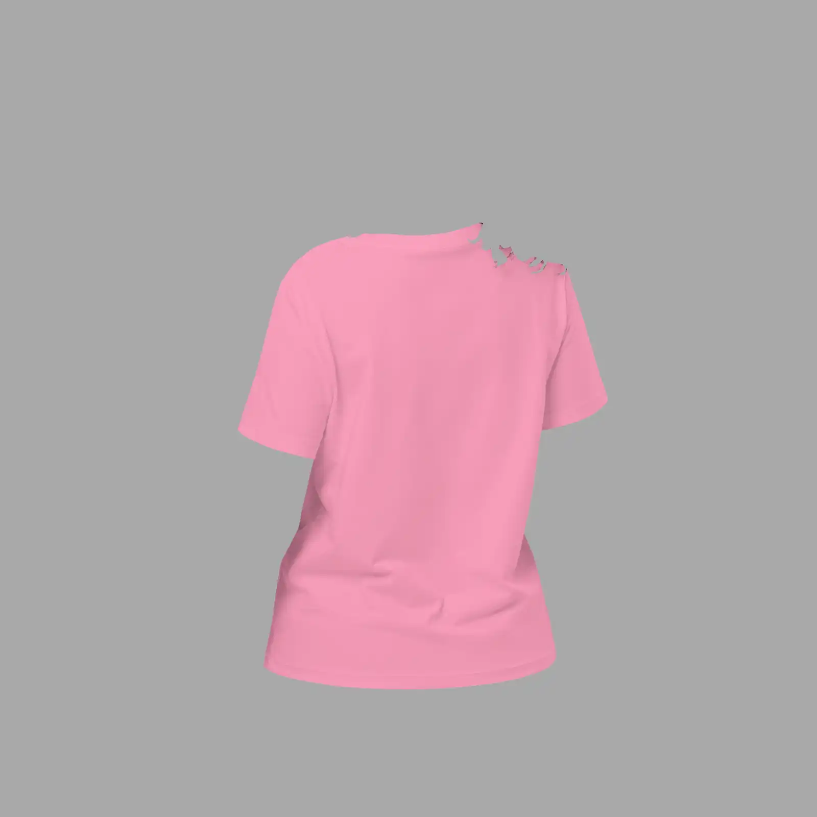 Womens Organic Ribbed Neck T-Shirt Anthropophagous Dilemma Bubble Pink - Image 4