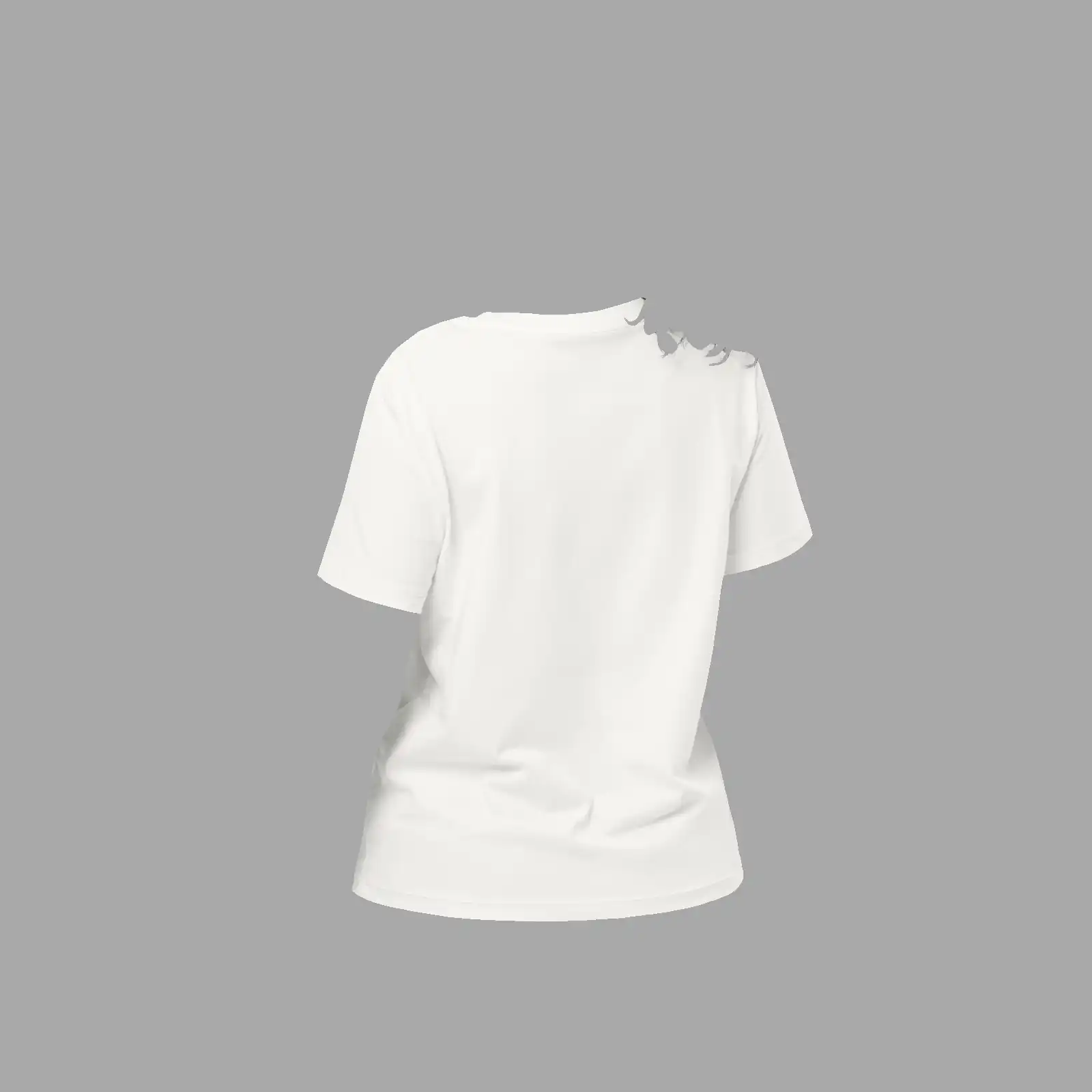 Womens Organic Ribbed Neck T-Shirt Anthropophagous Dilemma Off White - Image 4